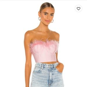 Super down Ramona bustier top in blush